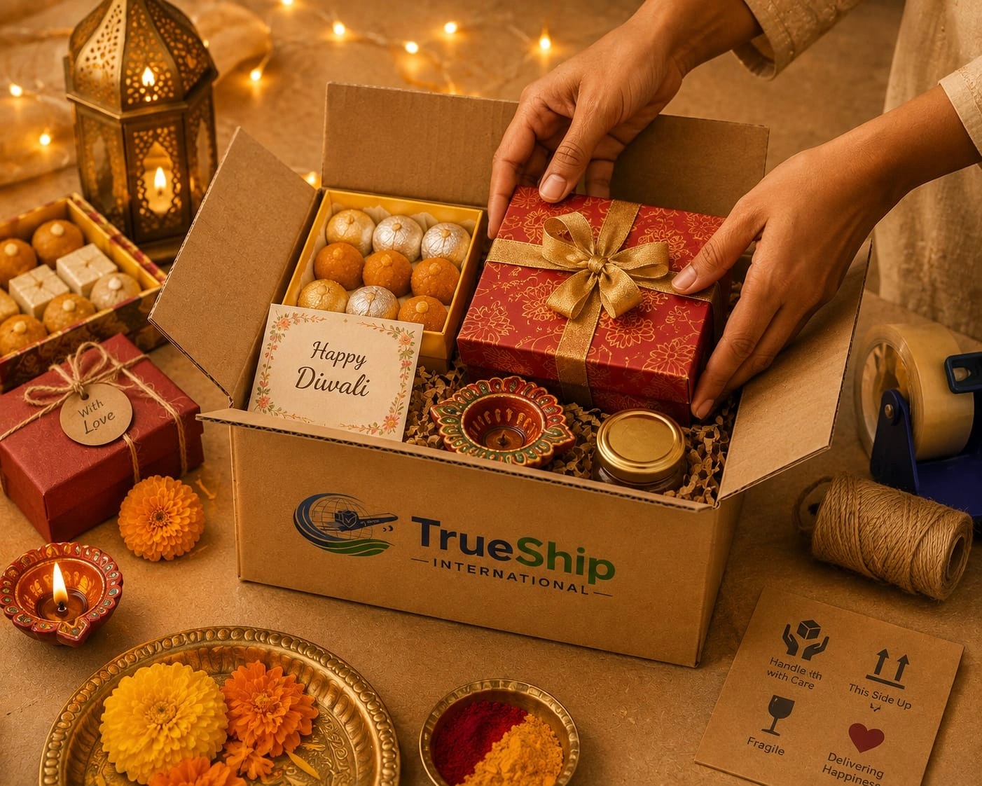 Packing Diwali sweets and gifts for international shipping