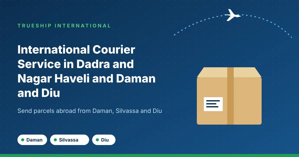 International courier service in Dadra and Nagar Haveli and Daman and Diu by TrueShip International - parcels from Daman, Silvassa and Diu