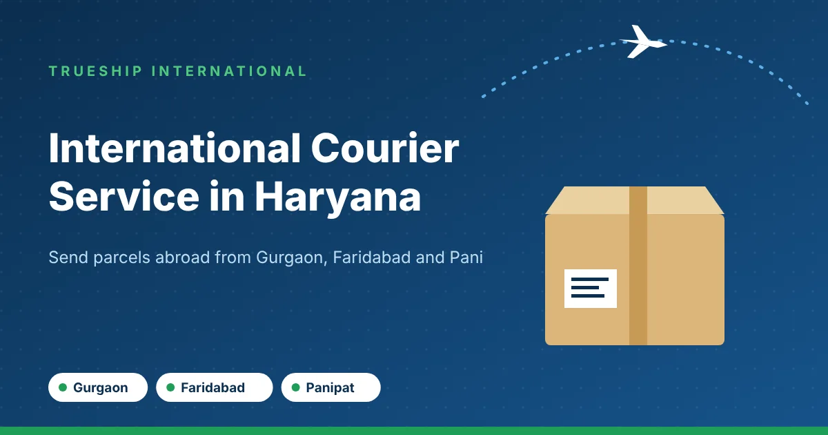International courier service in Haryana by TrueShip International - parcels from Gurgaon, Faridabad and Panipat